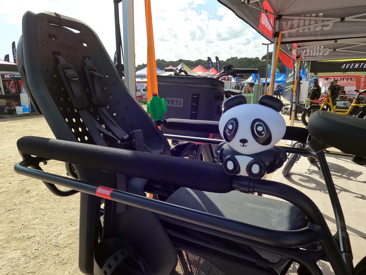 Benno Boost cargo ebike with child carrier seat rack