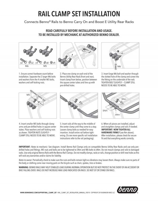 Rail Clamp Set Installation Manual